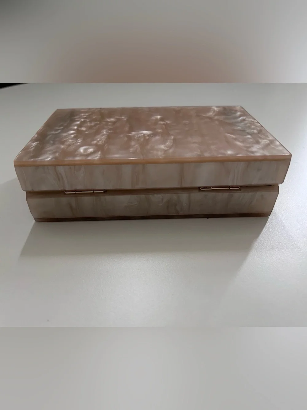 NWOT Neutral Swirl Acrylic Box Clutch